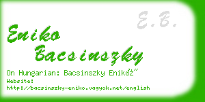 eniko bacsinszky business card